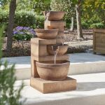H86cm Kendal 4-Tier Cascade Water Feature with Lights by Ambienté