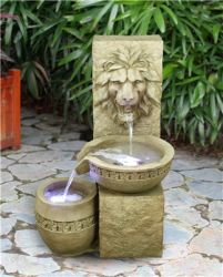 Fontaine Classique Lion en Polyrésine avec Éclairage LED