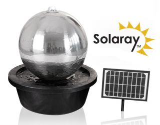 Fontaine Solaire Sphère 50 cm en Acier Inoxydable avec Lumières LED par Solaray™