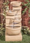 H86cm Kendal Cream 4-Tier Cascade Water Feature with Lights by Ambienté
