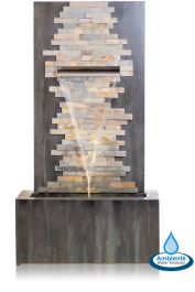 Fontaine Dante en Zinc et Briques en Pierre avec Eclairage LED - 100 cm - Par Ambienté