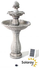 Fontaine Solaire Impérial Blanche 112cm Avec Lumière Leds- By Solaray™
