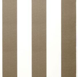 Toile de Rechange en Polyester Rayures Blanches et Marron Mocha - 4,5m x 3m avec un lambrequin