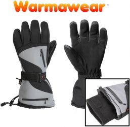 Gants de Ski Chauffants Warmawear Deluxe avec Coussinet Écran Tactile