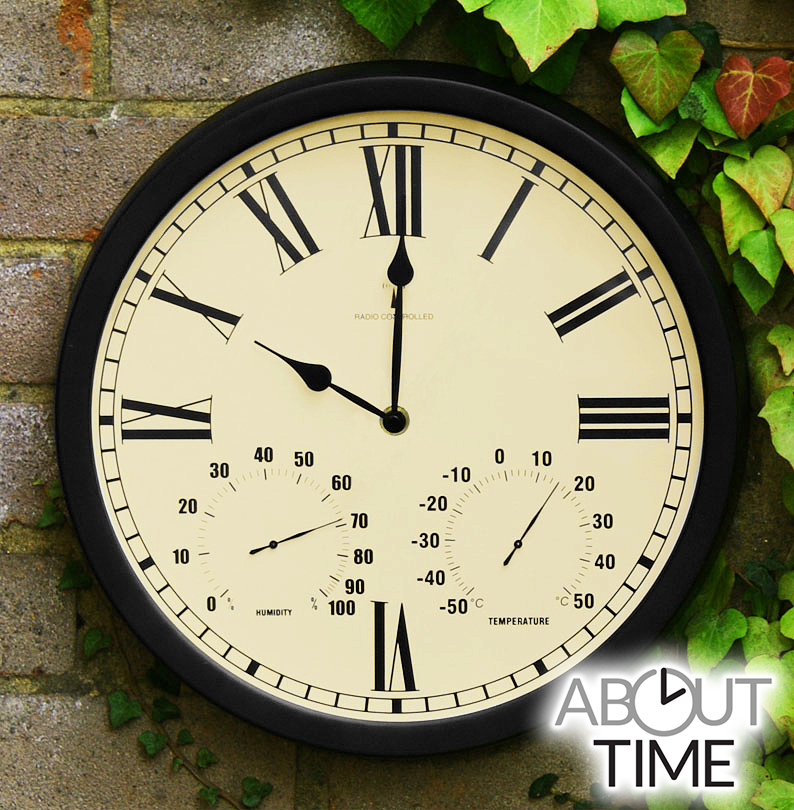 Horloge d'Extérieur radio-pilotée Mufti-fonctions (35 cm) - About Time™