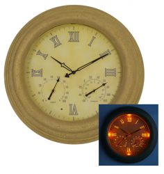 Horloge d'Extérieure en Polyrésine avec Lumière LED – 45,7cm