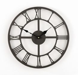 Horloge en Fer avec Chiffres Romains - 34cm