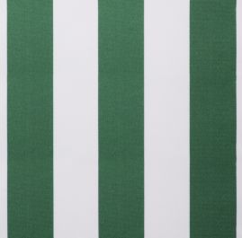 Toile de Rechange en Polyester Rayures Vertes et Blanches pour stores 4,5m x 3m avec lambrequin inclus