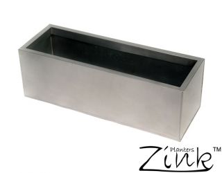 70 cm Petit Cache-Pot Zinc Galvanisé (Gris Argenté) – Rectangulaire