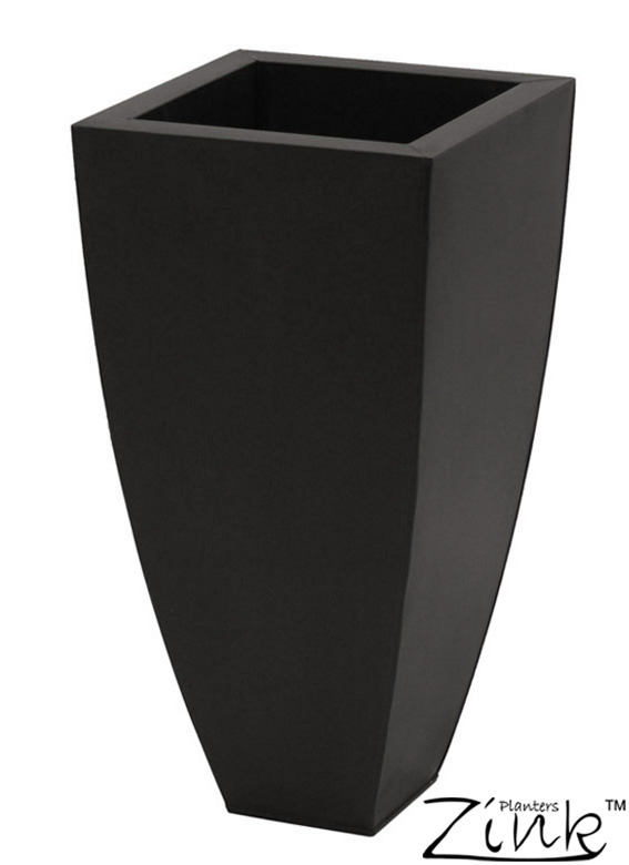 60cm Moyen Cache-Pots en Zinc – Acier Noir Fuselés