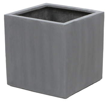20cm Petit Cache-Pot Cube Gris Polystone