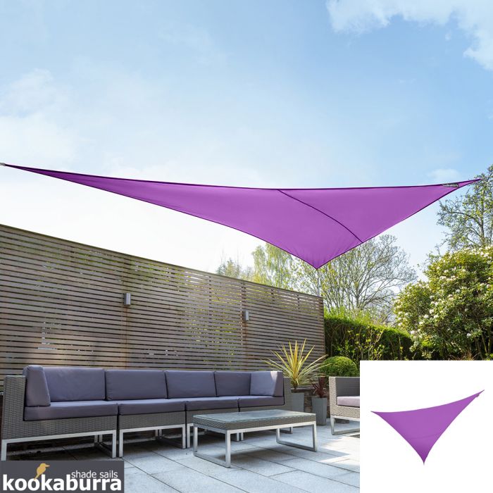 Voile d'Ombrage Violet Triangle à angle droit 6m - Imperméable - 160g/m2 - Kookaburra®