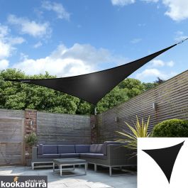 Voile d'Ombrage Noir Triangle 5m - Imperméable - 160g/m2 - Kookaburra