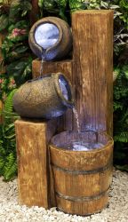 Timber And Jugs Cascade Water Feature With Lights