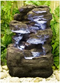 Fontaine de Jardin avec éclairage Cascade rocheuse